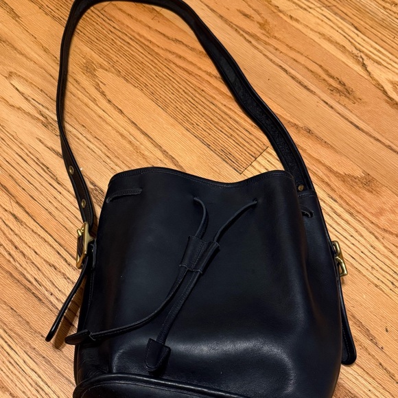 COACH Vintage Lula Legacy Brown Leather Drawstring Bucket Bag #9952 - Picture 7 of 8